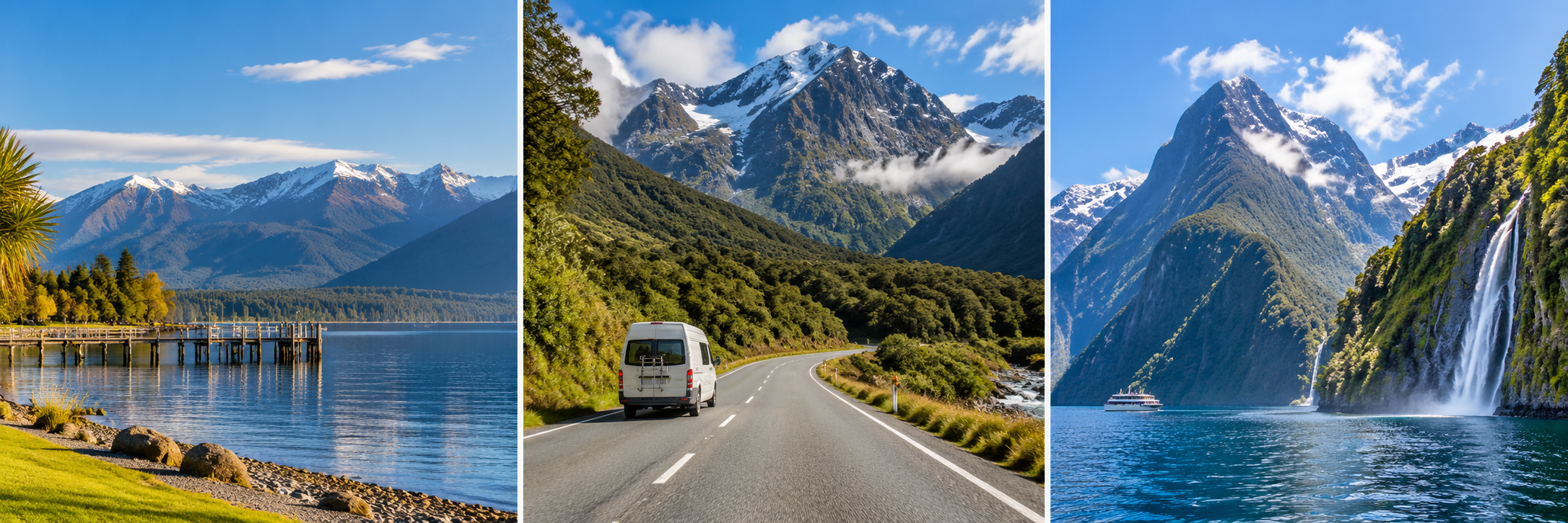 New Zealand Alpine Fiordland Triptych.png